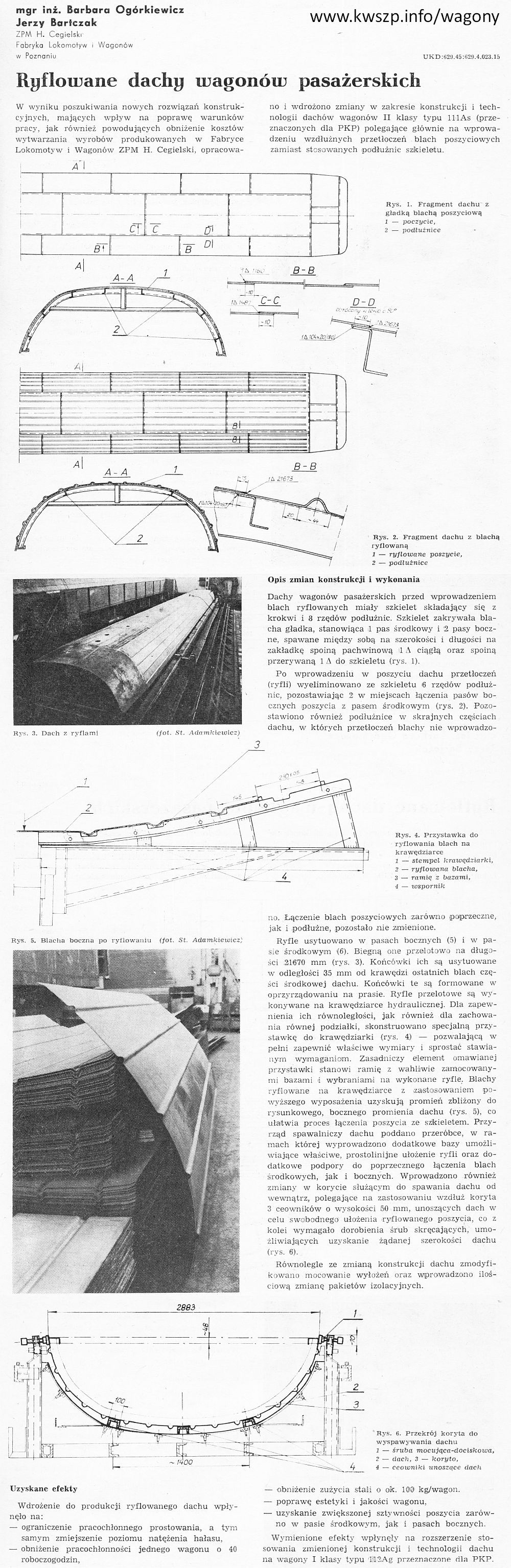 Trakcja i wagony 1985-03 s85-97 Ryflowane dachy wagonów pasażerskich